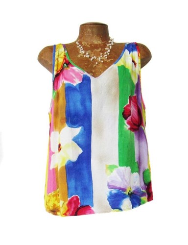 Camicetta canotta a righe colorate "BLOEMEN" by Jams World 2XL DIFETTOSA - Foto 2 di 11