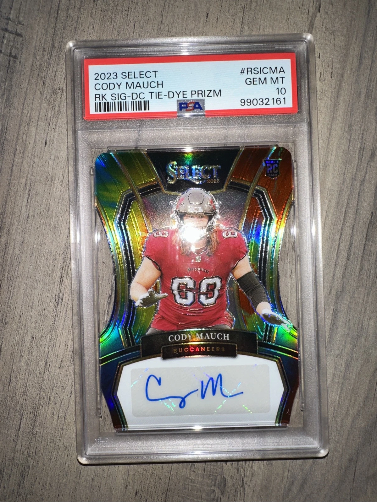 Cody Mauch Panini Select Rookie Signatures #RSICMA Die-Cut Tie-Dye
