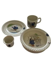 4 Piece Paddington Bear Nursery Ware Dishes Egg Cup Mug Plate Bowl Coalport 1983