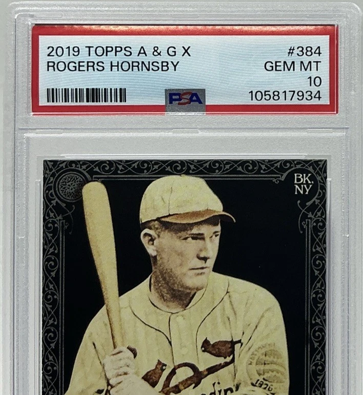 Rogers Hornsby PSA 10 -2019 Topps Allen & Ginter X -Cardinals Legend 'The Rajah' Foto 2 de 4