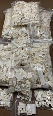 Lego White Bricks Slope Arch SNOT Brackets Curved 1135+pc Bulk Lot Arctic City