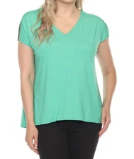 Joseph Ribkoff V-Neck Split Sleeve Loose Fit Top Garden Green
