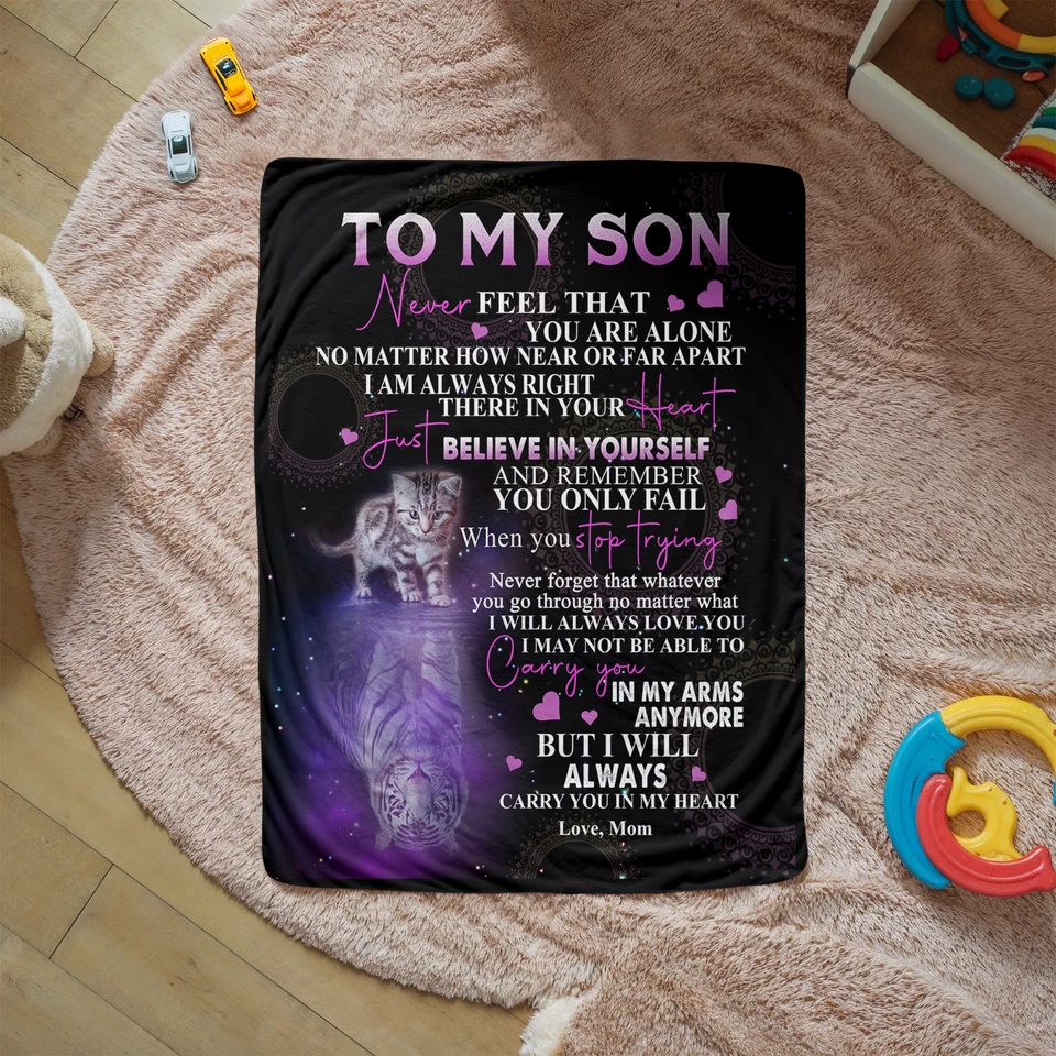 To My Son Tiger Blanket From Mom, Mother And Son Blanket Gift For Her Christmas - Image 3 of 4