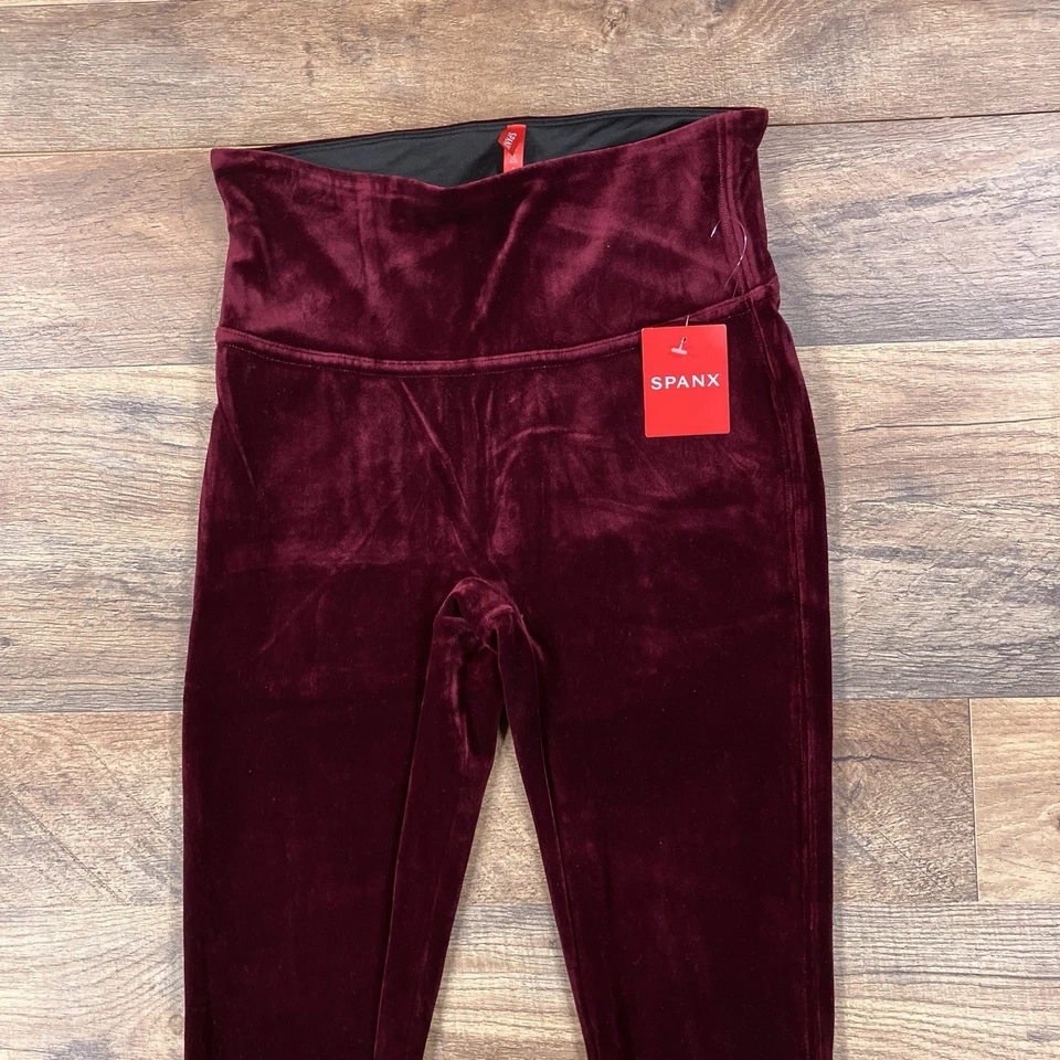 Spanx Leggings Womens Small Red Velour Velvet Pull On Lot Of 2 NEW - Image 3 of 4