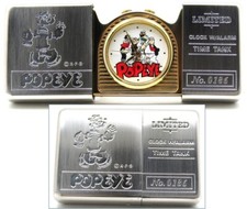 Popeye Limited No.0186 Zippo Time Tank Pocket Clock Watch 1995 running Rare