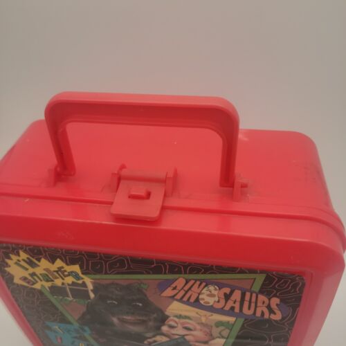 Vintage 1994 Dinosaurs TV Show Lunch Box Red Aladdin Made In USA Father Baby - Picture 3 of 10