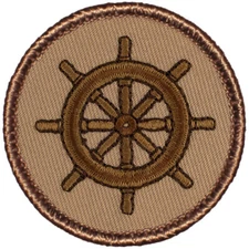 Ship's Wheel Patrol Patch - 2" Round Embroidered Patch