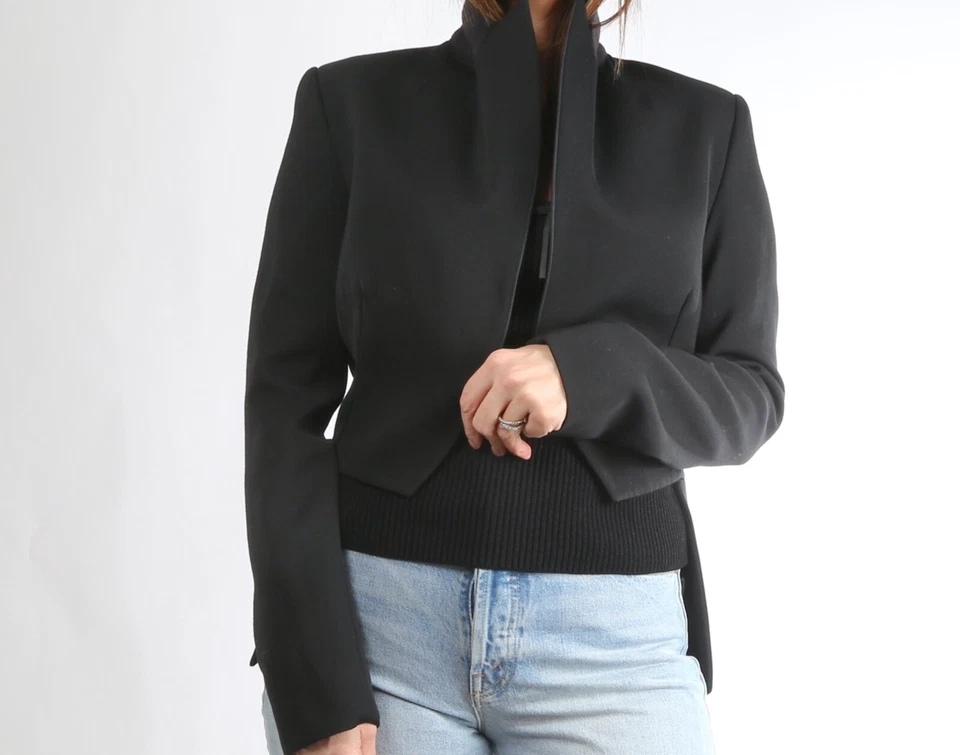 Blazer LANVIN River 2015 lana negra alta-baja talla 38 Foto 3 de 4