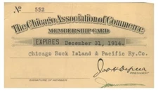PASS  The Chicago Association of Commerce  Membership Card  1914