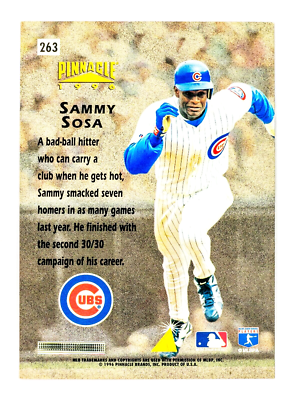 Sammy Sosa #263 (1996 Pinnacle) Hardball Heroes Card, Chicago Cubs
