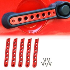 Gloss Red Aluminum Alloy Exterior Door Handle Trim Cover Fits 07-17 Wrangler