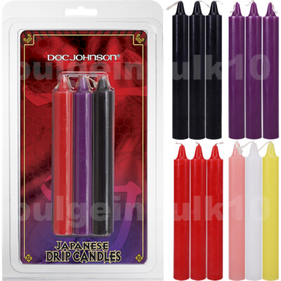Japanese Drip Candles Skin-Safe Mood Setter Sensation Massage Play - 3 Pack Set