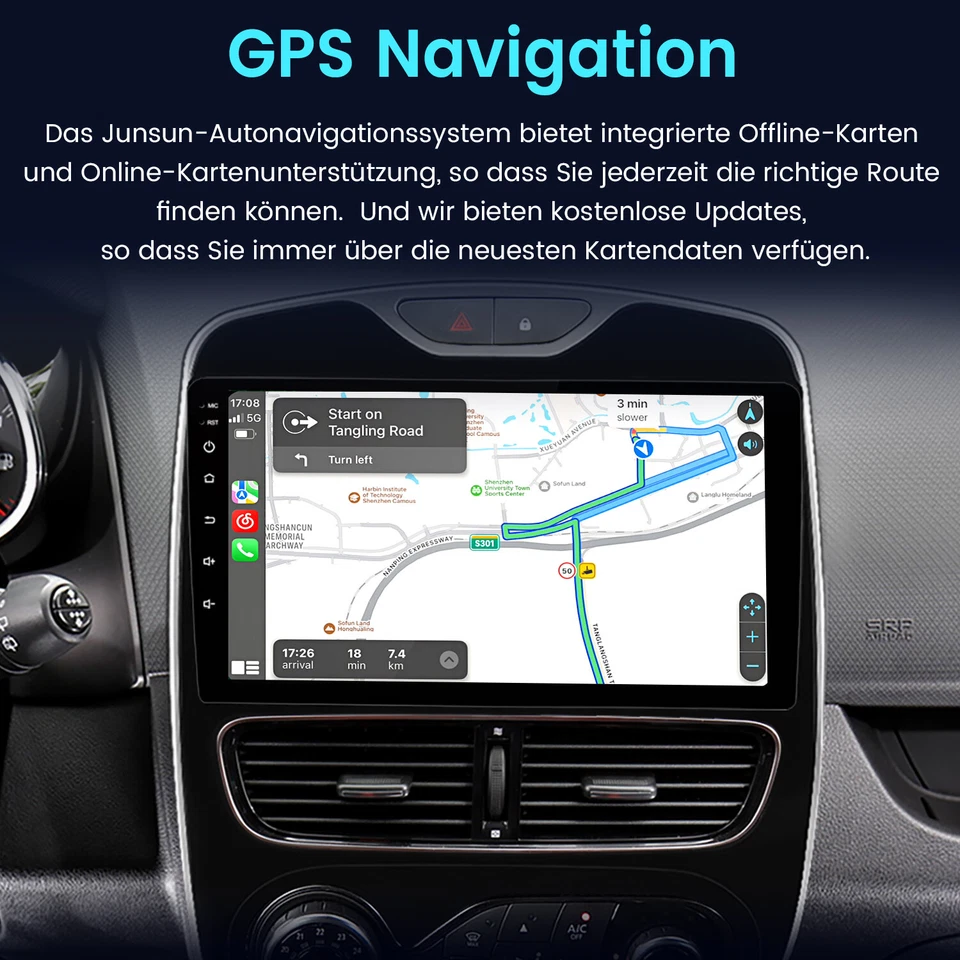 2+64GB Autoradio Radio Navi Carplay WiFi DSP 10'' Für Renault Clio 4 2016-2019 - Bild 4 von 4