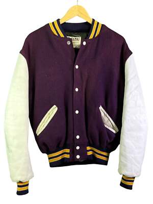Vintage DeLong Purple Gold Varsity Letterman Jacket Size 44 (M/L) - Main Image