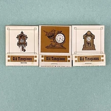 Old Timepieces DIAMOND Match Div Matchbooks w/ Matches - 3 Books - All Unstruck