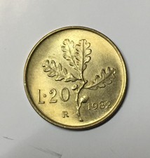 ITALIA REPUBBLICA 20 LIRE 1982 RAMO DI QUERCIA - SPL -