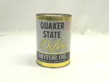 VINTAGE QUAKER STATE DELUXE MOTOR OIL 1 QUART CAN *EMPTY* PRE-OWNED USED 