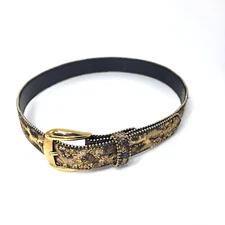 Vtg Absolutely Fresh by Prestige Leather Belt Glitter Beaded Edge Small USA