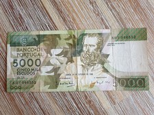 Portugal 5000 escudos 1988 banknote