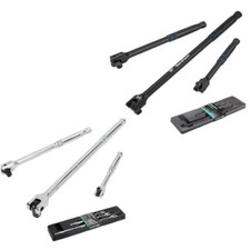 Chrome Alloy Black/Silver 6"-15" Breaker Bar Set 3PIECE with 180  Rotatable Head