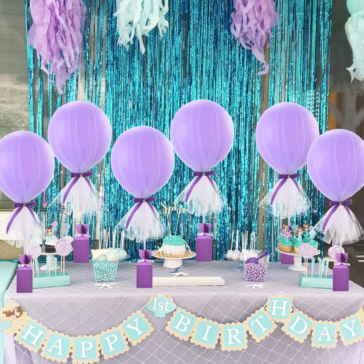 Mermaid baby shower best sale balloons