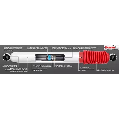 Rancho RS5000X 0-3" Rear Lift Shock Pair For 94-18 Sierra / Silverado / Ram 1500 - Picture 5 of 12