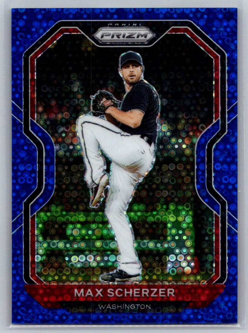 2021 Panini Prizm 32 Max Scherzer Blue Donut Circles /199