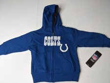 Indianapolis Colts Boys Hooded Sweatshirt 2T zip up embroidered New with tags