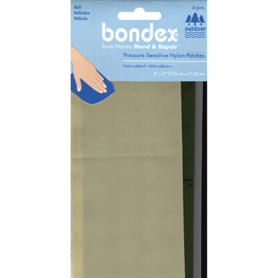 Bondex Nylon Repair Fabric 3''X7'' 4/Pkg-Multicolor