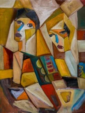 Original Art Portrait Oil Painting on Stretched Canvas 30" x 24"