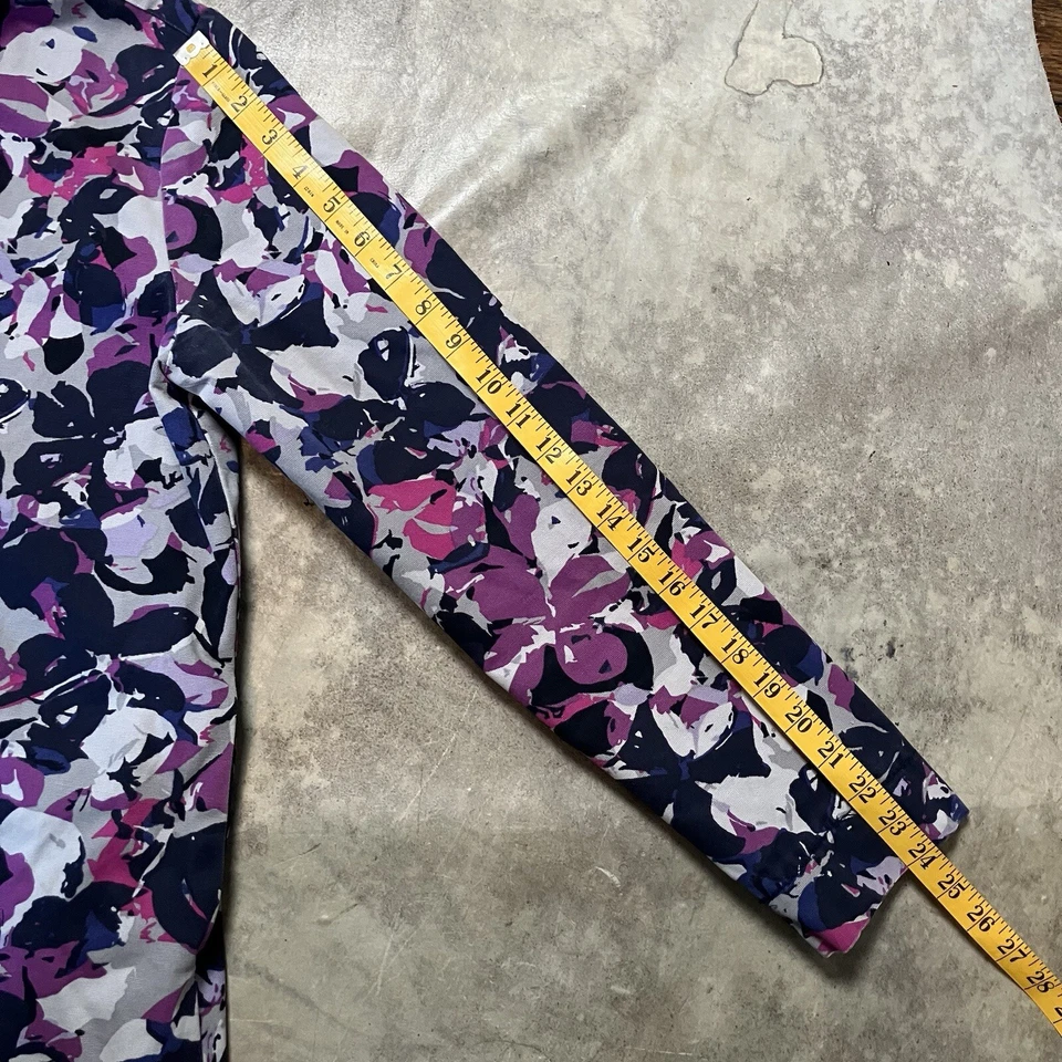 Chaqueta Thakoon for Target para mujer M púrpura floral abstracta larga línea gabardina Foto 2 de 4