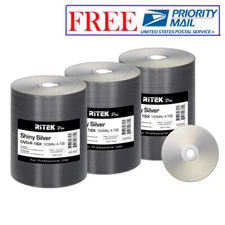 300 Pack Ritek Pro DVD-R 16X 4.7GB Shiny Silver Lacquer Blank Recordable Disc