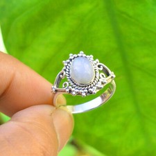Beautiful Moonstone Gemstone 925 Sterling Silver Wedding Ring Gift For Her B-604