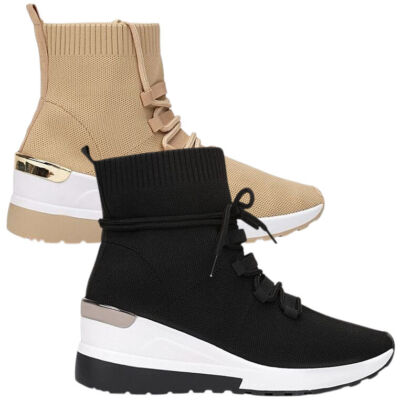 Damen Sneaker Sportschuhe Socken Stiefeletten Frühling Schuhe Hi Top Leicht