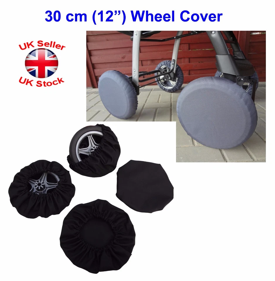 Radabdeckung für Buggy Kinderwagen Kinderwagen Rad Größe 30 cm (12") schwarz