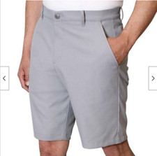KIRKLAND SIGNATURE MEN PERFORMANCE SHORT COMFORT WAISTBAND STRETCH 32,GREY 