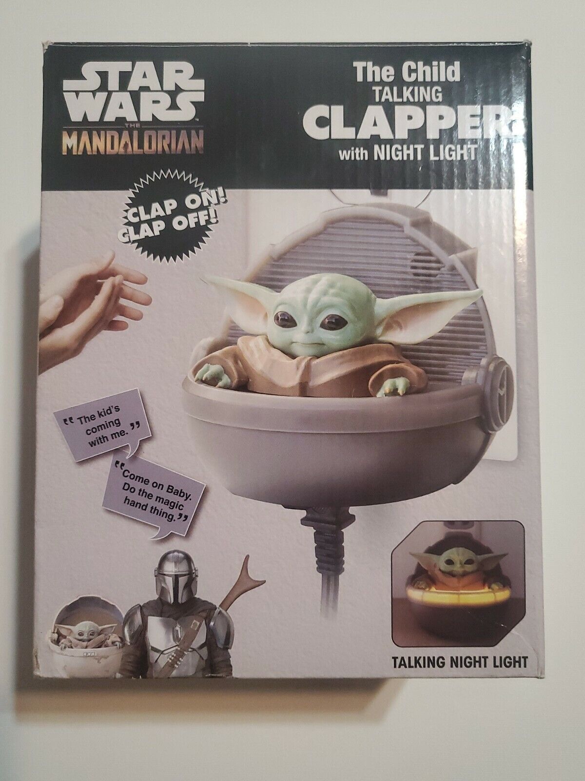 Star Wars Mandalorian The Child Talking Clapper with Night Light NEW 