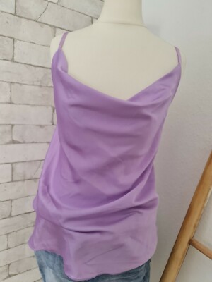 Top IZZY Trägertop Unterziehshirt SATIN Wasserfall flieder lila 36 38