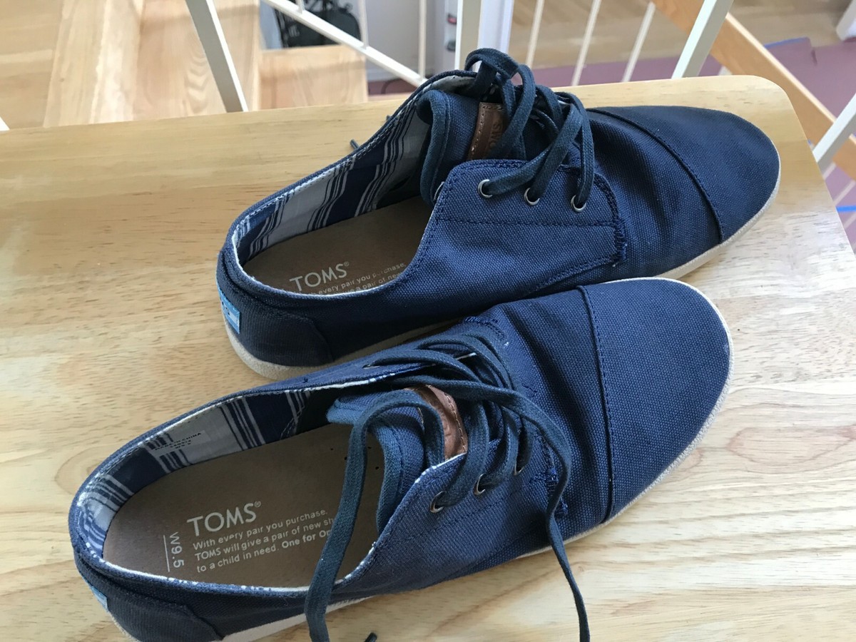 Toms Womens Paseo Sneakers Navy Canvas Shoes Size for sale