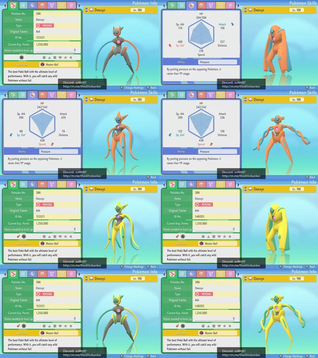 💎Pokemon Brilliant Diamond/Shining Pearl DEOXYS All Forms PICK  Shiny/Non-Shiny