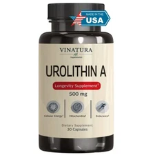 VINATURA Urolithin A Supplement 500mg - Urolithin A+ for Powerful Antioxidant...