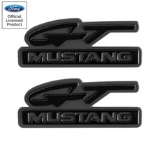 1994-1995 Mustang Gt Two Tone Gloss Matte Black Fender Side Emblems Pair Lh Rh