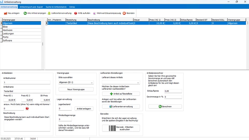 easy‑bill Rechnungsprogramm – Windows-Software für Rechnung | eRechnung - Bild 4 von 4