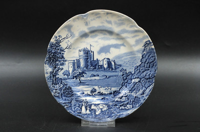 Johnson Brothers Castle Story blau Kuchenteller Teller Keramik Vintage Ø 20 cm