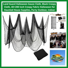 Halloween Gauze Cloth, Black Creepy Cloth, 40 200 Inch Creepy Fabric Hallowee...