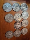 Liberty Walking Silver Half Dollars Lot of 11 Circulated 1934-1946