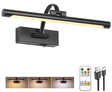 Wireless Battery Operated Picture Light,Rechargeable Wall Light with Remote a...