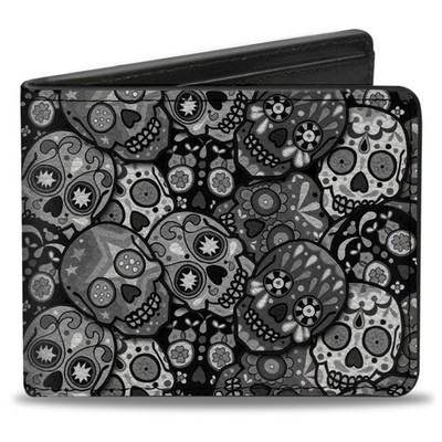 Bi-Fold Wallet Calaveras Stacked Black/Grays