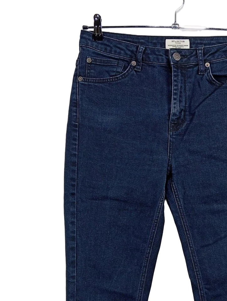 SELECTED Vaquero de talle alto Mujeres Vaquero Talla EU 40 azul look casual - Imagen 3 de 4