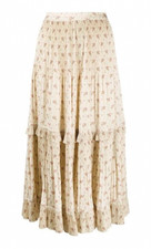 POLO RALPH LAUREN Size 12 Jaclyn Floral Pleated Satin Ruffled Midi Skirt 298